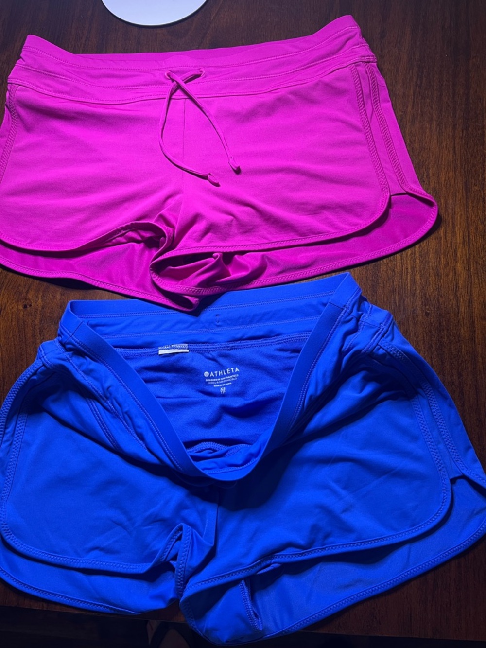 Athleta Royal Blue and Magenta Athletic Shorts Set